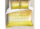 Abakuhaus Set Copripiumino Giallo Per Letti Matrimoniali, Paesaggio Rurale, Antiacaro, Adatto A Chi Soffre Di Allergie, Con Federe, Giallo Beige