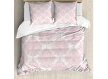 Abakuhaus Copripiumino In Damasco, Motivo Vittoriano Rosa, Antiacaro, Adatto A Chi Soffre Di Allergie, Con Federe, 200 Cm X 200 Cm - 80 X 80 Cm, Rosa E Bianco