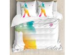 Abakuhaus Set Copripiumino Per Letto Matrimoniale, Giocatore Di Baseball, Antiacaro, Adatto A Chi Soffre Di Allergie, Con Federe, Multicolore