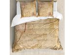 Abakuhaus Copripiumino Beige, Foglie Vintage Grunge, Antiacaro, Adatto A Chi Soffre Di Allergie, Con Federe, 155 Cm X 220 Cm - 80 X 80 Cm, Beige Marrone