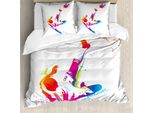 Abakuhaus Set Copripiumino Per Letto Matrimoniale, Motivo Pallone Da Calcio, Antiacaro, Adatto A Chi Soffre Di Allergie, Con Federe, Multicolore