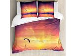 Abakuhaus Copripiumino Sportivo, Parapendio Al Tramonto, Antiacaro, Adatto A Chi Soffre Di Allergie, Con Federe, 200 Cm X 200 Cm - 80 X 80 Cm, Arancione
