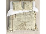 Abakuhaus Copripiumino Lanterna, FlüChtiger Park Alley, Antiacaro, Adatto A Chi Soffre Di Allergie, Con Federe, 155 Cm X 220 Cm - 80 X 80 Cm, Beige Rosso