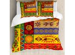 Abakuhaus Set Copripiumino Africano Per Letti Matrimoniali, Tribale Etnico Astratto, Antiacaro, Adatto A Chi Soffre Di Allergie, Con Federe, Multi