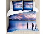Abakuhaus Copripiumino Naturale, Riflessi Del Cielo Sull'acqua, Antiacaro, Adatto A Chi Soffre Di Allergie, Con Federe, 155 Cm X 220 Cm - 80 X 80 Cm, Blu Reale