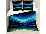 Abakuhaus Copripiumino Baseball, Baseball Stadium Night, Antiacaro, Adatto A Chi Soffre Di Allergie, Con Federe, 200 Cm X 200 Cm - 80 X 80 Cm, Verde Blu