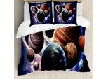 Abakuhaus Copripiumino, Via Lattea Pianeti Spazio, Antiacaro Adatto A Chi Soffre Di Allergie Con Federe, 155 Cm X 220 Cm - 80 X 80 Cm, Multicolore
