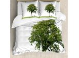 Abakuhaus Copripiumino Baum, Solitude Bench Nessuno, Antiacaro, Adatto A Chi Soffre Di Allergie, Con Federe, 155 Cm X 220 Cm - 80 X 80 Cm, Verde Bianco
