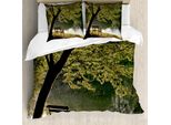 Abakuhaus Copripiumino Baum, Ruhe Im Riverside, Antiacaro, Adatto A Chi Soffre Di Allergie, Con Federe, 200 Cm X 200 Cm - 80 X 80 Cm, Verde