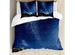 Abakuhaus Set Copripiumino Nebel Per Letti Matrimoniali, Cosmo Notturno Blu Stellato, Antiacaro, Adatto A Chi Soffre Di Allergie, Con Federe, Blu Grigio