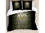 Abakuhaus Set Copripiumino Vintage Per Letti Matrimoniali, Classico Candeliere Scuro, Antiacaro, Adatto A Chi Soffre Di Allergie, Con Federe, Grigio Dorato