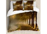 Abakuhaus Copripiumino Baum, Gehweg Am Canal Misty, Antiacaro, Adatto A Chi Soffre Di Allergie, Con Federe, 200 Cm X 200 Cm - 80 X 80 Cm, Arancione Marrone