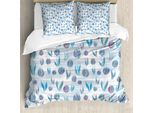 Abakuhaus Copripiumino Tulipano, Effetto Dipinto Tulipani, Antiacaro, Adatto A Chi Soffre Di Allergie, Con Federe, 200 Cm X 200 Cm - 80 X 80 Cm, Blu