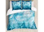 Abakuhaus Copripiumino Grunge, Cielo Grunge Notte Nebbiosa, Antiacaro, Adatto A Chi Soffre Di Allergie, Con Federe, 155 Cm X 220 Cm - 80 X 80 Cm, Blu Verde Acqua