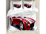 Abakuhaus Rosso Set Copripiumino Per Letti Matrimoniali, Old Fashioned Oldtimer, Antiacaro Adatto A Chi Soffre Di Allergie Con Federe, Rosso