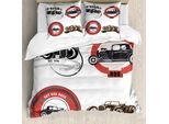 Abakuhaus Copripiumino Autos, Retro Cars Pop-Art, Antiacaro, Adatto A Chi Soffre Di Allergie, Con Federe, 200 Cm X 200 Cm - 80 X 80 Cm, Multicolore