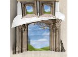 Abakuhaus Copripiumino Land, Architettura Classica, Antiacaro, Adatto A Chi Soffre Di Allergie, Con Federe, 155 Cm X 220 Cm - 80 X 80 Cm, Blu Verde