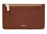 Fossil Caso Chiave Porta Carte Di Credito Logan Zip Coin Brown Marrone
