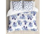Abakuhaus Copripiumino Giapponese, Stile Giapponese Con Carpe, Antiacaro, Adatto A Chi Soffre Di Allergie, Con Federe, 155 Cm X 220 Cm - 80 X 80 Cm, Blu Scuro