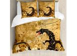 Abakuhaus Copripiumino Drachen, Grunge Floral, Antiacaro, Adatto A Chi Soffre Di Allergie, Con Federe, 155 Cm X 220 Cm - 80 X 80 Cm, Pale Caramel Sand Brown