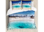 Abakuhaus Copripiumino Yellowstone, Primavera Hot Vulcano, Antiacaro, Adatto A Chi Soffre Di Allergie, Con Federe, 200 Cm X 200 Cm - 80 X 80 Cm, Blu Turchese