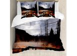 Abakuhaus Copripiumino Yellowstone, Hot Spring Scenery, Antiacaro, Adatto A Chi Soffre Di Allergie, Con Federe, 200 Cm X 200 Cm - 80 X 80 Cm, Arancione Marrone