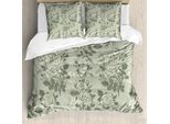 Abakuhaus Copripiumino Grigio, Foglie Di Bambù, Antiacaro, Adatto A Chi Soffre Di Allergie, Con Federe, 200 Cm X 200 Cm - 80 X 80 Cm, Verde Salvia