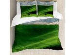Abakuhaus Copripiumino Paesaggio, Meadow Hills Nuvoloso, Antiacaro, Adatto A Chi Soffre Di Allergie, Con Federe, 200 Cm X 200 Cm - 80 X 80 Cm, Verde