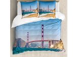 Abakuhaus Copripiumino Paesaggio, Costa Seascape Oceano, Antiacaro, Adatto A Chi Soffre Di Allergie, Con Federe, 200 Cm X 200 Cm - 80 X 80 Cm, Blu Turchese
