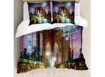 Abakuhaus Copripiumino Paesaggio, Ponte Americano, Antiacaro, Adatto A Chi Soffre Di Allergie, Con Federe, 155 Cm X 220 Cm - 80 X 80 Cm, Viola Marrone