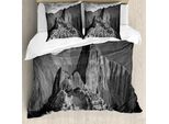 Abakuhaus Copripiumino Bianco E Nero, Panorama Del Villaggio Peruviano, Antiacaro, Adatto A Chi Soffre Di Allergie, Con Federe, 155 Cm X 220 Cm - 80 X 80 Cm, Bianco E Nero