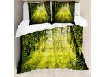 Abakuhaus Magie Copripiumino, Scenic Morgen Nella Natura, Antiacaro, Adatto A Chi Soffre Di Allergie, Con Federe, 155 Cm X 220 Cm - 80 X 80 Cm, Verde