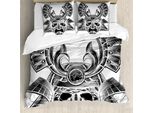 Abakuhaus Copripiumino Giapponese, Vintage Japan, Antiacaro, Adatto A Chi Soffre Di Allergie, Con Federe, 155 Cm X 220 Cm - 80 X 80 Cm, Bianco E Nero
