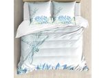 Abakuhaus Copripiumino Libelle, Lilies Natur, Antiacaro, Adatto A Chi Soffre Di Allergie, Con Federe, 200 Cm X 200 Cm - 80 X 80 Cm, Blu Verde