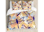 Abakuhaus Copripiumino Libelle, Motivo Libelle Boho, Antiacaro, Adatto A Chi Soffre Di Allergie, Con Federe, 155 Cm X 220 Cm - 80 X 80 Cm, Multicolore