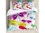 Abakuhaus Copripiumino Libelle, Hydrangea Libellen, Antiacaro, Adatto A Chi Soffre Di Allergie, Con Federe, 155 Cm X 220 Cm - 80 X 80 Cm, Multicolore