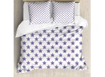 Abakuhaus Star Copripiumino, Bandiera Usa Star Nation, Antiacaro, Adatto A Chi Soffre Di Allergie, Con Federe, 200 Cm X 200 Cm - 80 X 80 Cm, Blu Navy, Rosso, Bianco