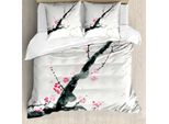 Abakuhaus Copripiumino Libelle, Ciliegio Sakura, Antiacaro, Adatto A Chi Soffre Di Allergie, Con Federe, 155 Cm X 220 Cm - 80 X 80 Cm, Rosa Nero