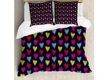 Abakuhaus Copripiumino San Valentino, Cuore Amore Felice, Antiacaro, Adatto A Chi Soffre Di Allergie, Con Federe, 155 Cm X 220 Cm - 80 X 80 Cm, Multicolore