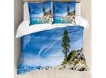 Abakuhaus Copripiumino See, Seascape Lake Tahoe, Antiacaro, Adatto A Chi Soffre Di Allergie, Con Federe, 200 Cm X 200 Cm - 80 X 80 Cm, Blu Grigio