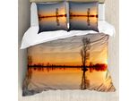 Abakuhaus Copripiumino See, Tramonto Sul Lago Tahoe, Antiacaro, Adatto A Chi Soffre Di Allergie, Con Federe, 200 Cm X 200 Cm - 80 X 80 Cm, Arancione Blu