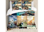 Abakuhaus Copripiumino Nautico, Venice Canals, Antiacaro, Adatto A Chi Soffre Di Allergie, Con Federe, 200 Cm X 200 Cm - 80 X 80 Cm, Multicolore