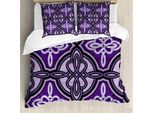 Abakuhaus Set Copripiumino Viola Per Letti Matrimoniali, Stile Etnico Con Nodi Celtici, Antiacaro E Anallergico, Con Federe, Viola Lilla
