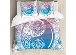 Abakuhaus Copripiumino Ying Yang, Ying Yang Mandala Asian, Antiacaro, Adatto A Chi Soffre Di Allergie, Con Federe, 155 Cm X 220 Cm - 80 X 80 Cm, Rosa E Blu