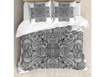 Abakuhaus Copripiumino Celtico, Arte Celtica, Antiacaro, Adatto A Chi Soffre Di Allergie, Con Federe, 200 Cm X 200 Cm - 80 X 80 Cm, Bianco E Nero