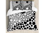 Abakuhaus Ying Yang Copripiumino, Retro Dots Astratto, Antiacaro, Adatto A Chi Soffre Di Allergie, Con Federe, 155 Cm X 220 Cm - 80 X 80 Cm, Bianco E Nero