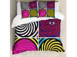 Abakuhaus Copripiumino Psichedelico, Pop Art Hypnotic, Antiacaro, Adatto A Chi Soffre Di Allergie, Con Federe, 155 Cm X 220 Cm - 80 X 80 Cm, Multicolore