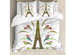 Abakuhaus Copripiumino Psichedelico, Fuochi D'artificio Eiffel, Antiacaro, Adatto A Chi Soffre Di Allergie, Con Federe, 155 Cm X 220 Cm - 80 X 80 Cm, Multicolore