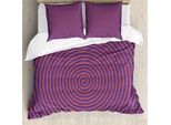 Abakuhaus Set Copripiumino Psichedelico Per Letti Matrimoniali, Spirale Ipnotica, Antiacaro, Adatto A Chi Soffre Di Allergie, Con Federe, Rosso Viola