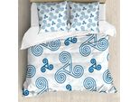 Abakuhaus Copripiumino Celtico, Triskel Arte Celtica, Antiacaro, Adatto A Chi Soffre Di Allergie, Con Federe, 200 Cm X 200 Cm - 80 X 80 Cm, Blu E Bianco